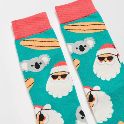 Swag Crew Socks - Christmas Aussie BBQ Santa