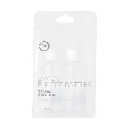 2 Pack Travel Solutions Flip Top Bottles