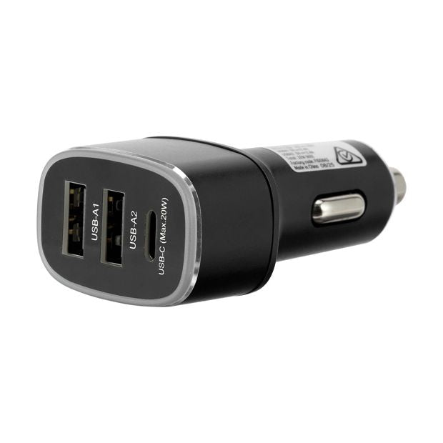 Car Charger with USB and USB-C - Anko