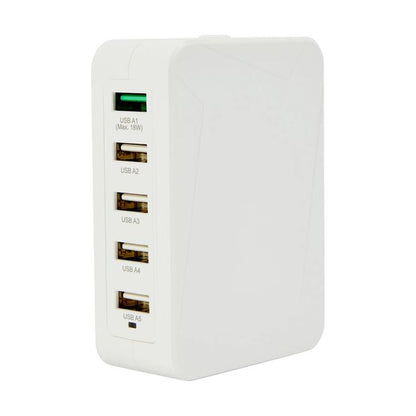 5 Port USB Charger with Travel Plug - Anko