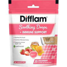 Difflam Soothing Drops + Immune Support Strawberry 20 pack