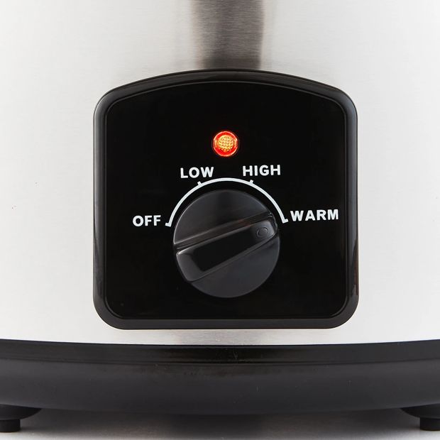 5L Slow Cooker - Stainless Steel Exterior, Ceramic Pot