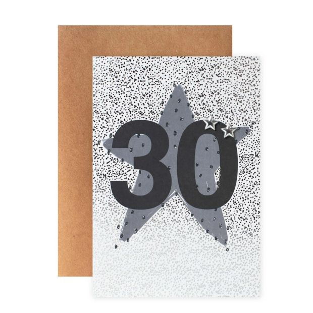 Connections from Hallmark 30th Birthday Card - Silver Stars and Dots