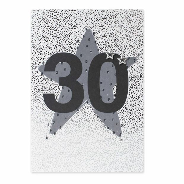 Connections from Hallmark 30th Birthday Card - Silver Stars and Dots