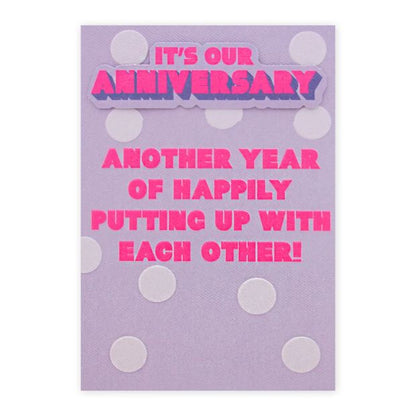 Connections from Hallmark Anniversary Card - Happily Putting Up With Each Other