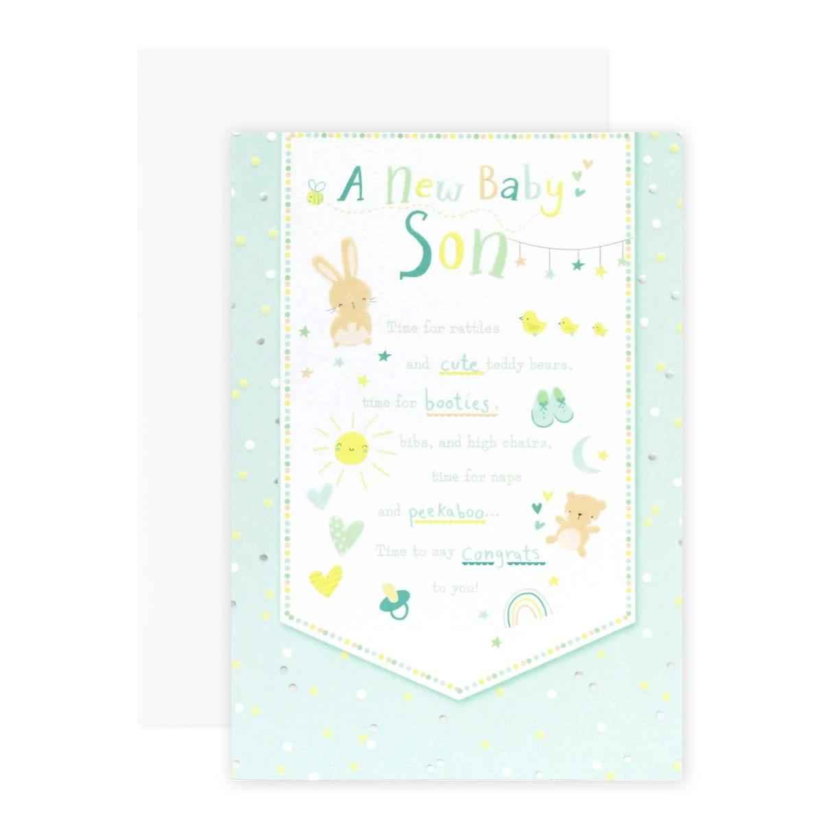 Connections from Hallmark New Baby Son Congratulations Card - Lots of Love