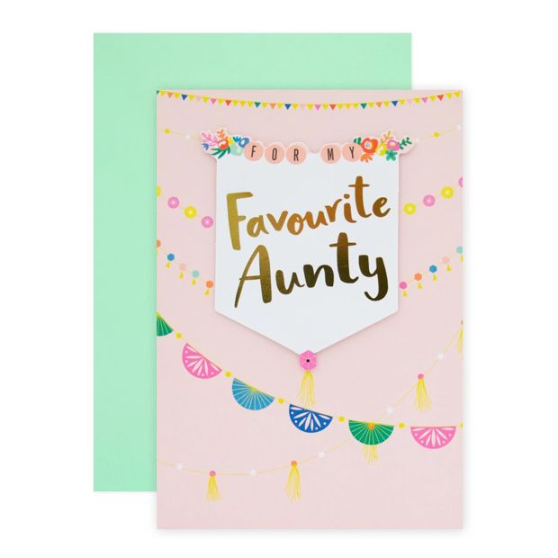 Connections from Hallmark Birthday Card For Aunty - Colourful Bunting