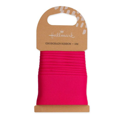 2m Hallmark Grosgrain Wide Ribbon - Shocking Pink