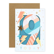 Connections from Hallmark 9th Stand-Up Birthday Card - Stars and Lightening Bolts