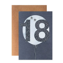 Connections from Hallmark 18th Birthday Card - Silver Stars and Balloon