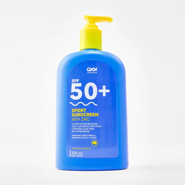 OXX Skincare SPF 50+ Sport Sunscreen 500ml - Zinc and Aloe Vera
