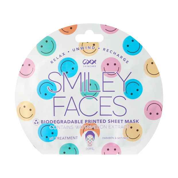 Smiley Faces Printed Sheet Mask - OXX Skincare