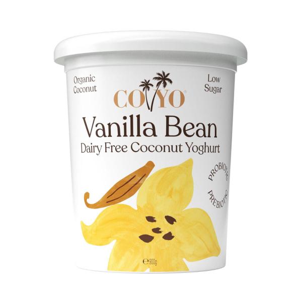COYO DAIRY FREE YOGHURT PROBIOTIC LOW SUGAR VANILLA BEAN 900G