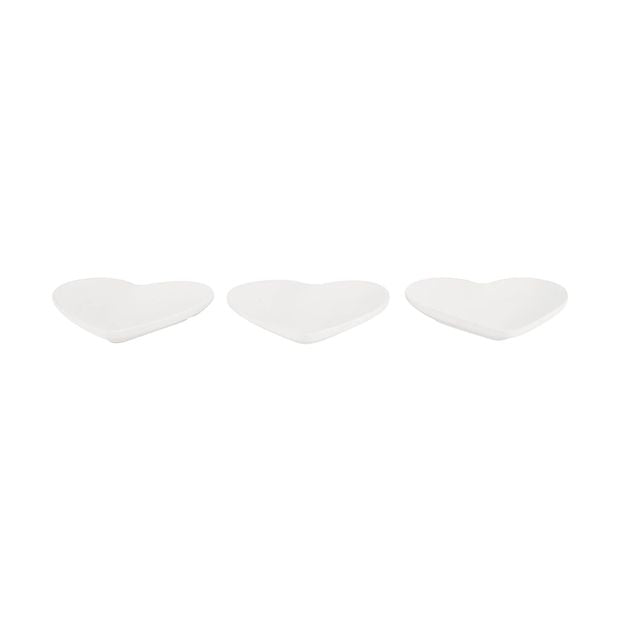 DIY Ceramic Heart Trinket Trays, 3 Pack - Anko