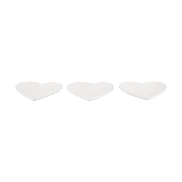 DIY Ceramic Heart Trinket Trays, 3 Pack - Anko