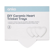 DIY Ceramic Heart Trinket Trays, 3 Pack - Anko