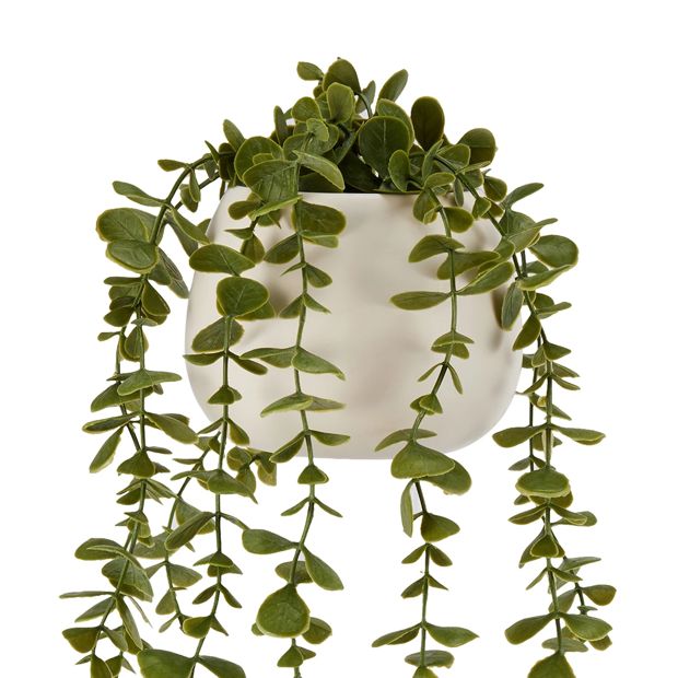 Artificial Trailing Plant in White Pot