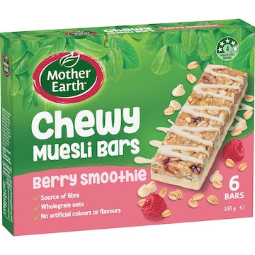 Mother Earth Chewy Muesli Bars Berry Smoothie 165g