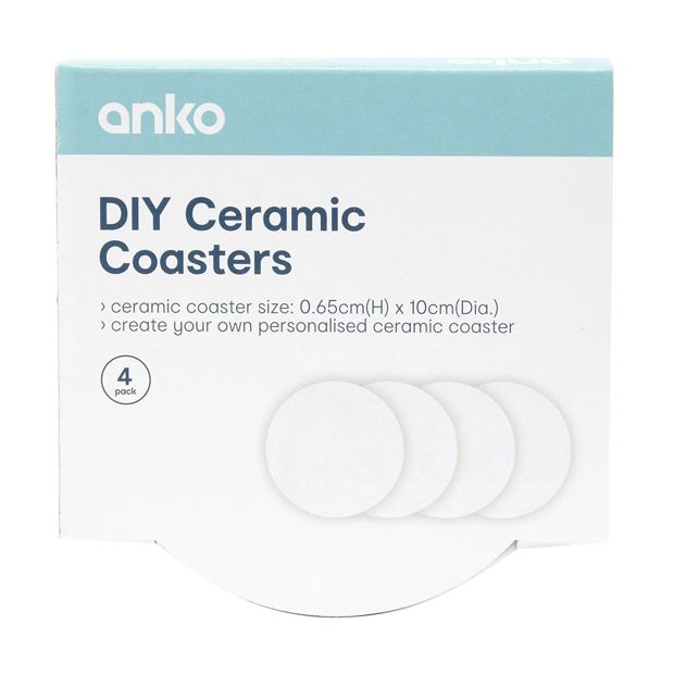 DIY Ceramic Coasters, 4 Pack - Anko