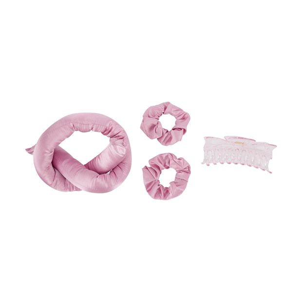 OXX Haircare 4 Piece Heatless Hair Curler Set - Pink