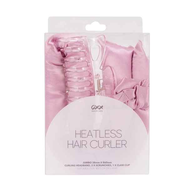 OXX Haircare 4 Piece Heatless Hair Curler Set - Pink