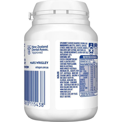 Wrigley's Extra White Spearmint Sugar Free Chewing Gum Bottle - 46 Piece
