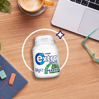 Wrigley's Extra White Spearmint Sugar Free Chewing Gum Bottle - 46 Piece