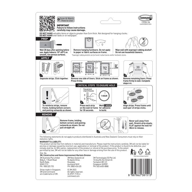 3M Command 28 Pack Picture Hanging Strips Value Pack