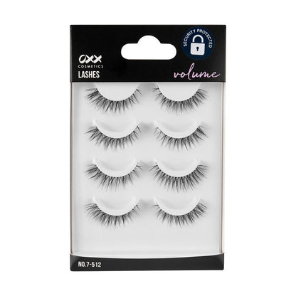 Volume False Lashes, No. 7-512, 4 Pack - OXX Cosmetics