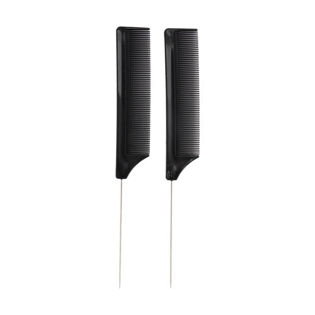 OXX Haircare 2 Pack Fine Tooth Metal Tail Comb