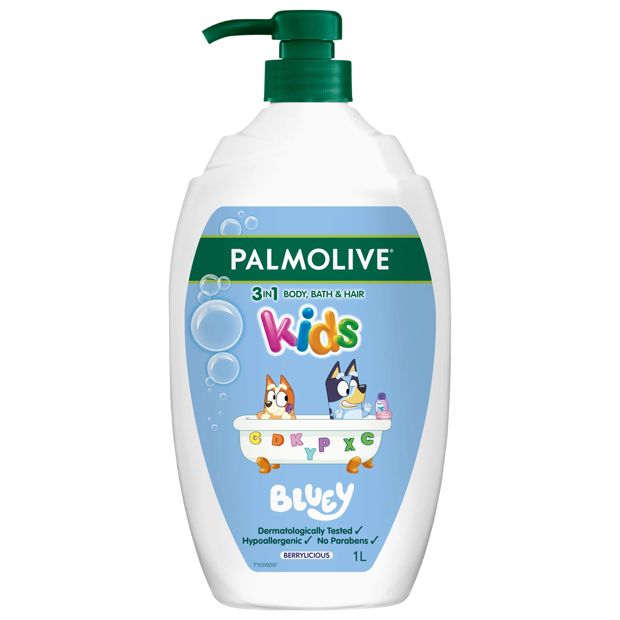 Palmolive Kids Bluey 3-in-1 Body, Bath and Hair Wash 1L - Berrylicious