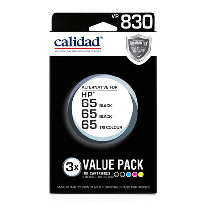 Calidad HP 65 Ink Cartridges Value Pack - 3 Pack
