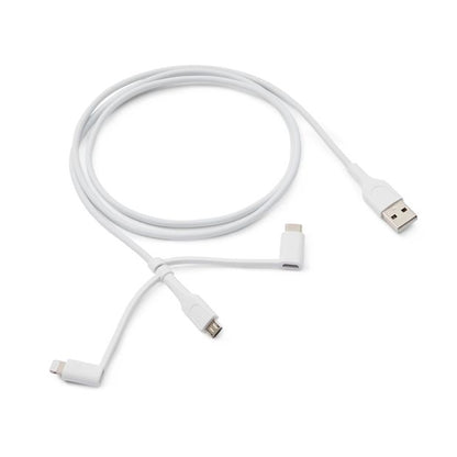 3-in-1 Travel Cable, White - Anko