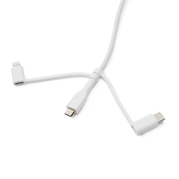 3-in-1 Travel Cable, White - Anko