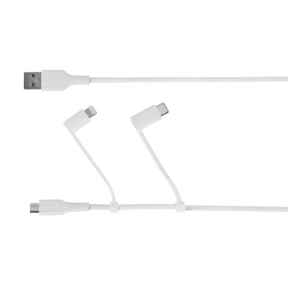 3-in-1 Travel Cable, White - Anko