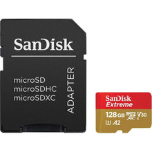 SanDisk Extreme MicroSD with MicroSDHC and MicroSDXC Adapter SQXAA - 128GB