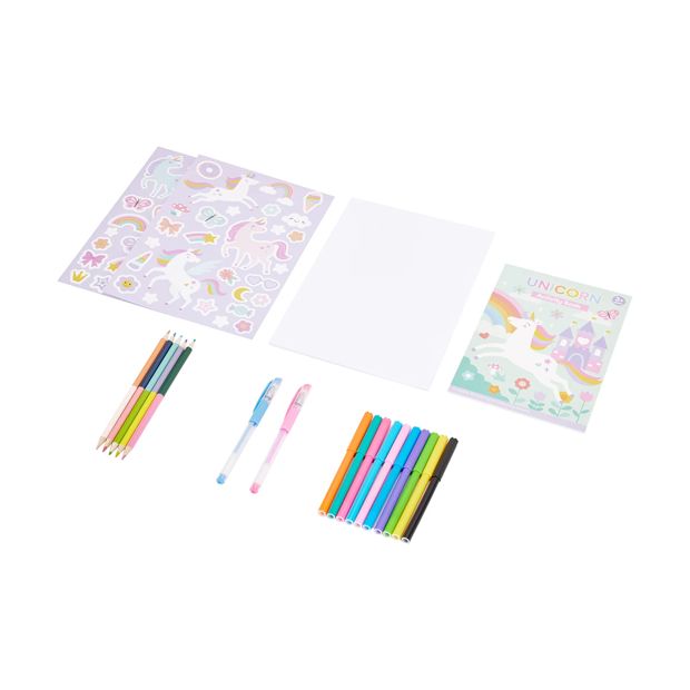 Unicorn Fun Activity Case, 30 Pieces - Anko