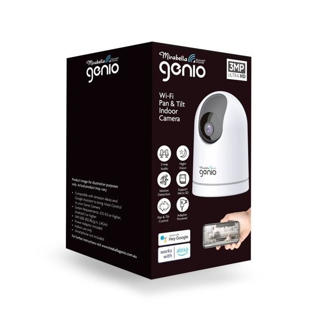 Wi-Fi 3MP Indoor Pan & Tilt Camera - Mirabella Genio