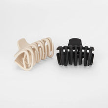 OXX Haircare 2 Pack Bone and Black Medium and Small Barrel Triple Grip Claw Hair Clips