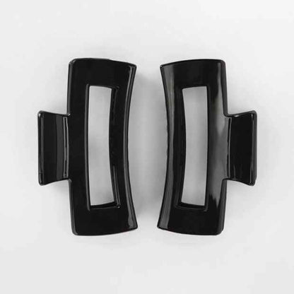 OXX Haircare 2 Pack Black Medium Rectangular Claw Clips