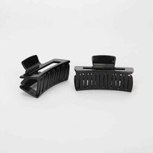 OXX Haircare 2 Pack Black Medium Rectangular Claw Clips
