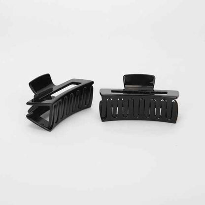 OXX Haircare 2 Pack Black Medium Rectangular Claw Clips