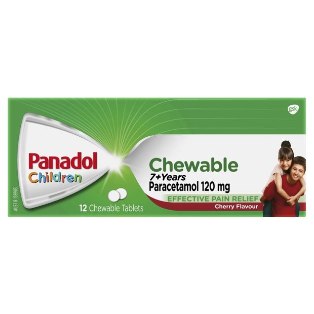 Panadol Children Chewable Paracetamol, 12 Pack - Cherry Flavour