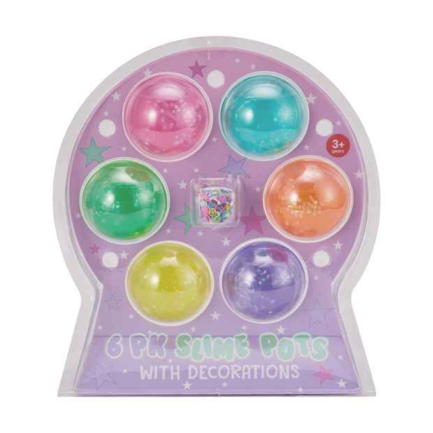 6 Pack Slime Pots with Decorations