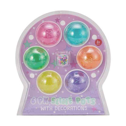 6 Pack Slime Pots with Decorations