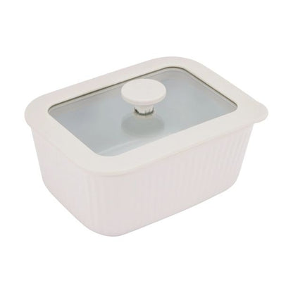 Porcelain Container with Glass Lid, 500ml  - Anko