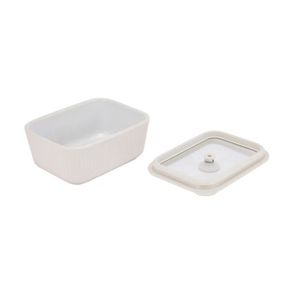 Porcelain Container with Glass Lid, 700ml  - Anko