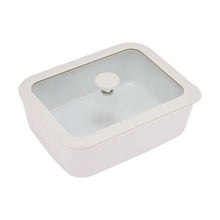 Porcelain Container with Glass Lid, 1.1L  - Anko