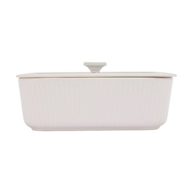 Porcelain Container with Glass Lid, 1.1L  - Anko