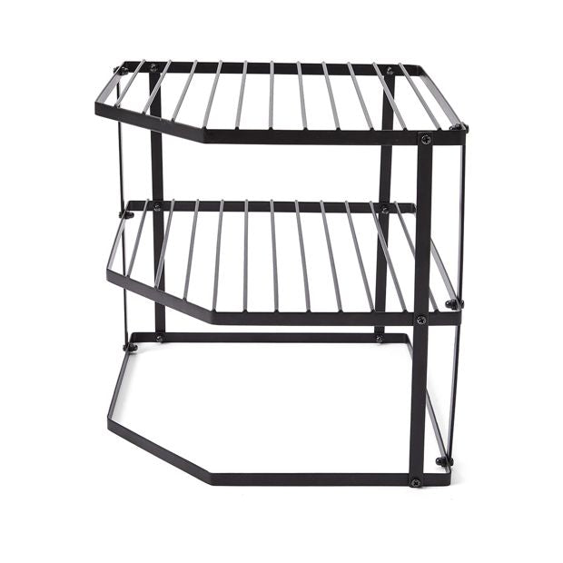 3 Tier Corner Pantry Shelf, Black - Anko